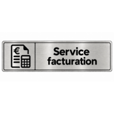 Plaque de porte Service Facturation PVC Argent Brossé - signalétique de bureau - Immograv