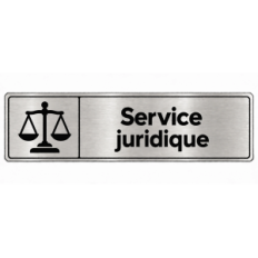 Plaque de porte Service Juridique PVC Argent Brossé - signalétique de bureau - Immograv