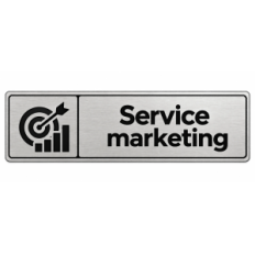 Plaque de porte Service Marketing PVC Argent Brossé - signalétique de bureau - Immograv