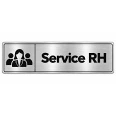 Plaque de porte Service RH PVC Argent Brossé - signalétique de bureau - Immograv
