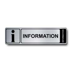 Plaque de porte Information PVC argent brossé - Immograv