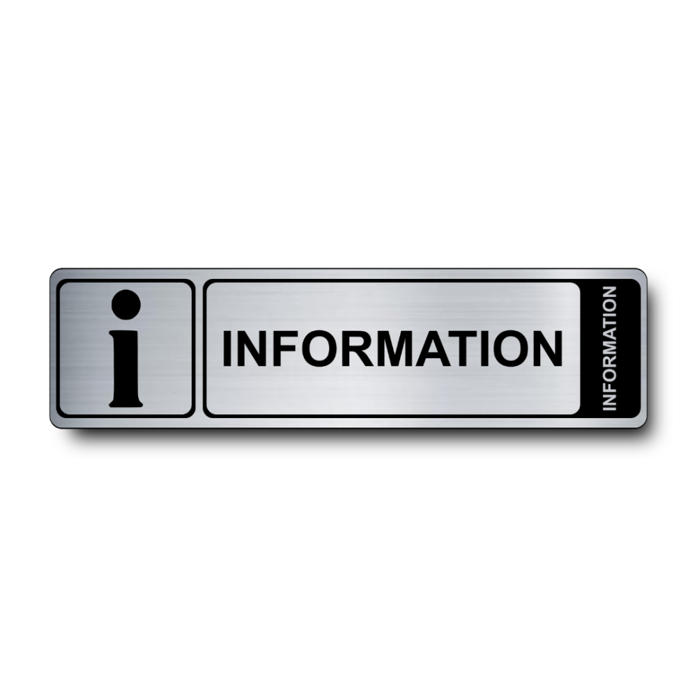 Plaque de porte Information PVC argent brossé - Immograv