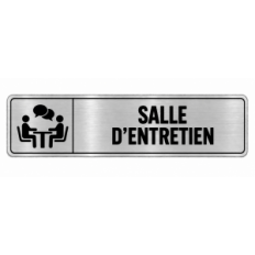 Plaque de porte Salle d’Entretien PVC Argent Brossé - signalétique salle professionnelle - Immograv