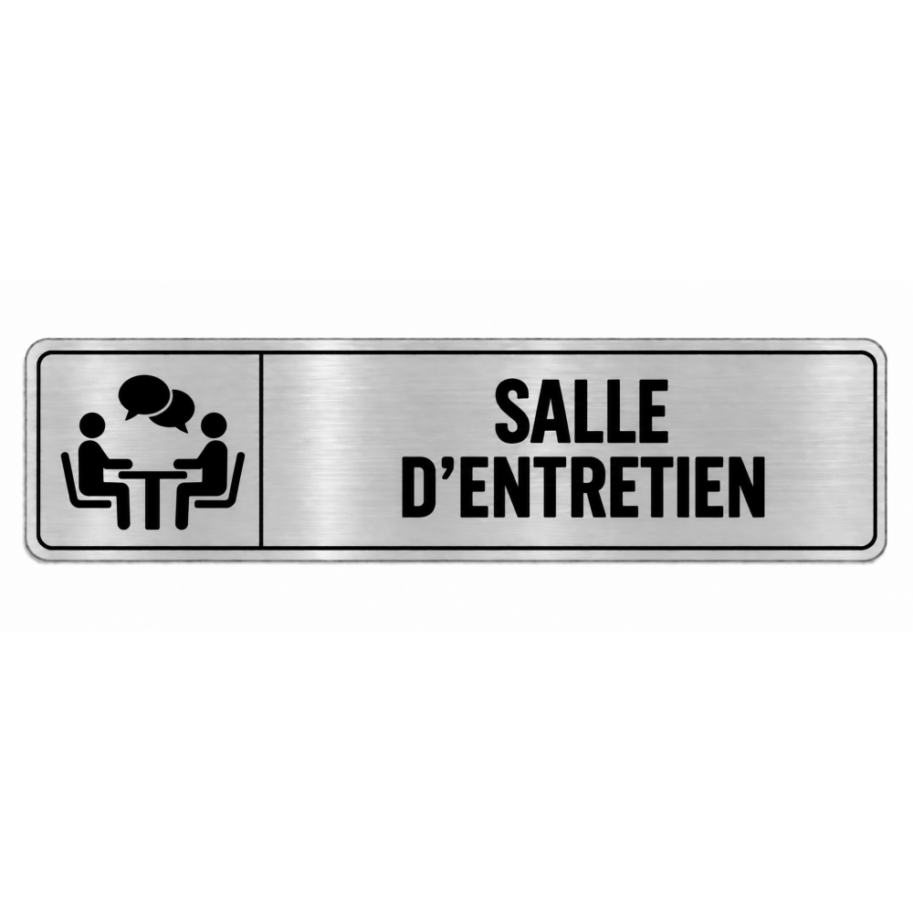 Plaque de porte Salle d’Entretien PVC Argent Brossé - signalétique salle professionnelle - Immograv
