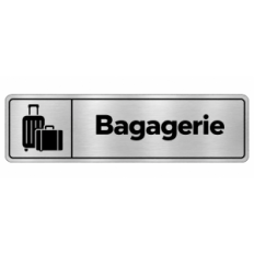 Plaque de porte Bagagerie PVC Argent Brossé - signalétique espace professionnel - Immograv