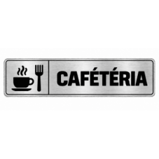 Plaque de porte Cafétéria PVC Argent Brossé - signalétique espace professionnel - Immograv