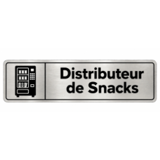 Plaque de porte Distributeur de Snacks PVC Argent Brossé - signalétique espace professionnel - Immograv