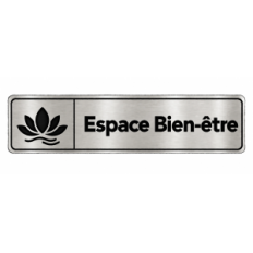 Plaque de porte Espace Bien-être PVC Argent Brossé - signalétique espace professionnel - Immograv
