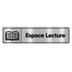 Plaque de porte Espace Lecture PVC Argent Brossé - signalétique espace professionnel - Immograv