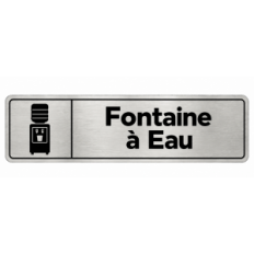 Plaque de porte Fontaine à Eau PVC Argent Brossé - signalétique espace professionnel - Immograv