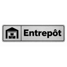 Plaque de porte Entrepôt PVC Argent Brossé - signalétique stockage et réserve - Immograv