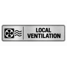 Plaque de porte Local Ventilation PVC argent brossé - signalétique installations et équipements de ventilation - Immograv
