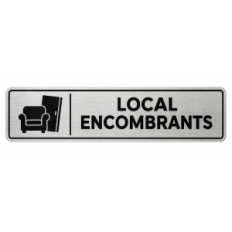 Plaque de porte Local Encombrants PVC argent brossé - signalétique déchets - Immograv