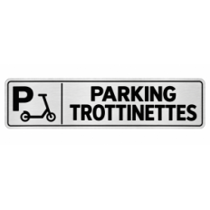 Plaque de porte Parking Trottinettes PVC argent brossé - signalétique stationnement des trottinettes - Immograv