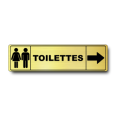 Plaque de porte Toilettes Flèche Droite - Signalétique en PVC