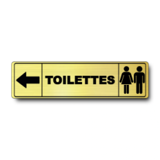 Plaque de porte Toilettes Flèche Gauche - Signalétique en PVC