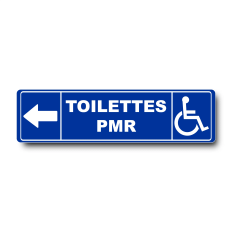 Plaque Toilettes PMR Flèche Gauche - Signalétique de porte | Immograv