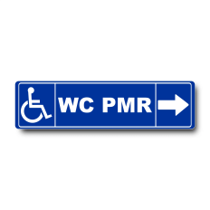 Plaque WC PMR Flèche Droite - Signalétique de porte | Immograv