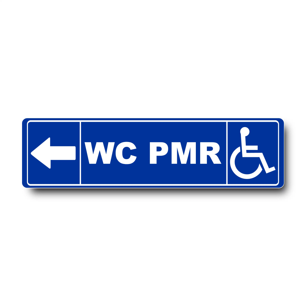 Plaque WC PMR Flèche Gauche - Signalétique de porte | Immograv