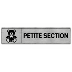 Plaque de porte Petite Section en PVC argent brossé - signalétique école maternelle - Immograv