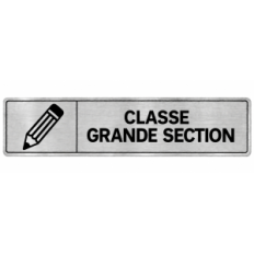 Plaque de porte Classe Grande Section en PVC argent brossé - signalétique école maternelle - Immograv