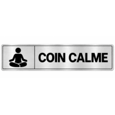 Plaque de porte Coin Calme en PVC argent brossé - signalétique école maternelle - Immograv