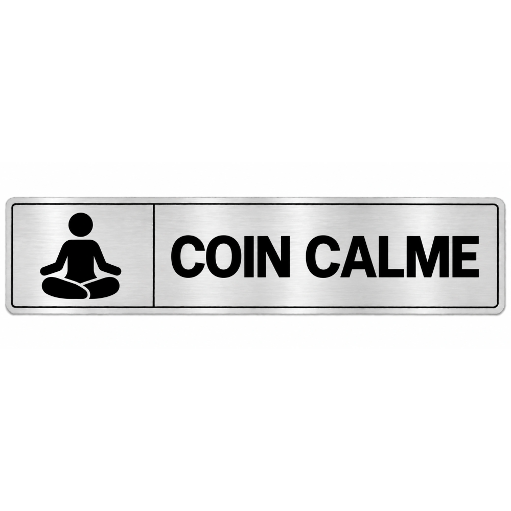 Plaque de porte Coin Calme en PVC argent brossé - signalétique école maternelle - Immograv