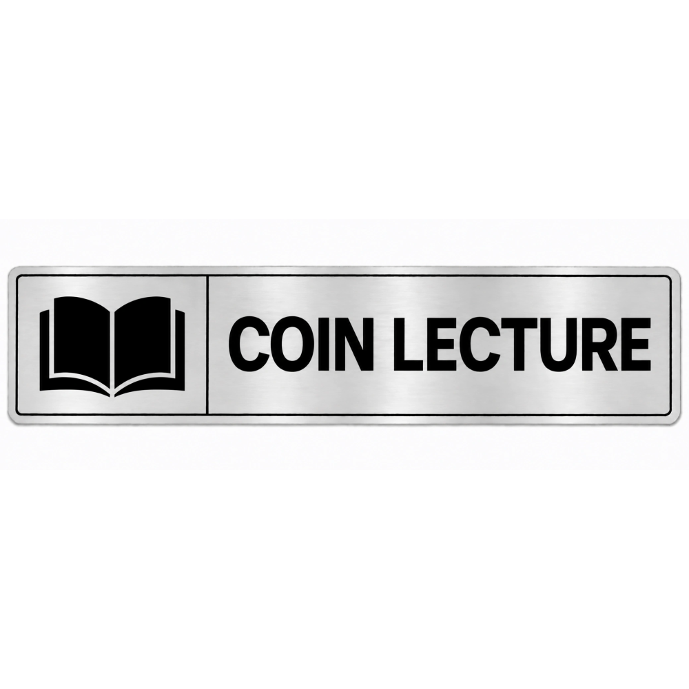 Plaque de porte Coin Lecture en PVC argent brossé - signalétique école maternelle - Immograv