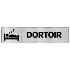 Plaque de porte Dortoir en PVC argent brossé - signalétique école maternelle - Immograv