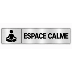 Plaque de porte Espace Calme en PVC argent brossé - signalétique école maternelle - Immograv