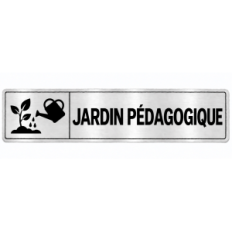 Plaque de porte Jardin Pédagogique en PVC argent brossé - signalétique école maternelle - Immograv