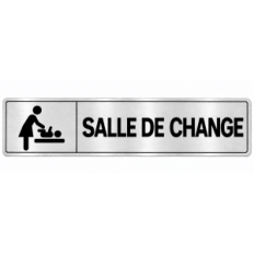 Plaque de porte Salle de Change en PVC argent brossé - signalétique école maternelle - Immograv