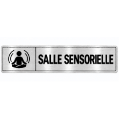 Plaque de porte Salle Sensorielle en PVC argent brossé - signalétique école maternelle - Immograv