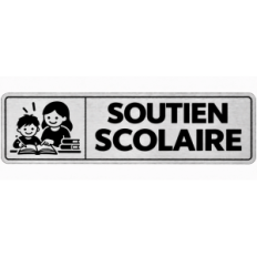 Plaque de porte Soutien Scolaire en PVC argent brossé - signalétique école primaire - Immograv