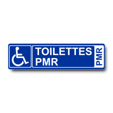 Plaque de porte Toilettes PMR PVC bleu - Immograv