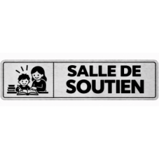 Plaque de porte Salle de Soutien en PVC argent brossé - signalétique école primaire - Immograv