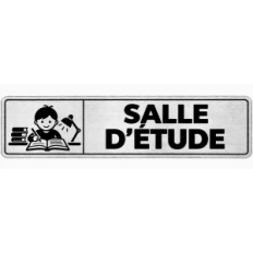 Plaque de porte Salle d’Étude en PVC argent brossé - signalétique école primaire - Immograv