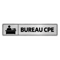 Plaque de porte Bureau CPE PVC argent brossé - signalétique Collège - Immograv