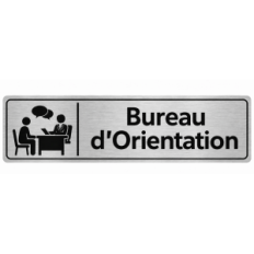 Plaque de porte Bureau d’Orientation PVC argent brossé - signalétique Collège - Immograv