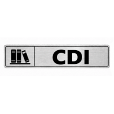 Plaque de porte CDI PVC argent brossé - signalétique Collège - Immograv