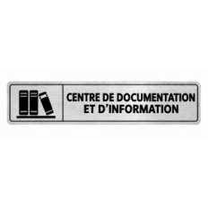 Plaque de porte Centre de Documentation et d’Information PVC argent brossé - signalétique Collège - Immograv
