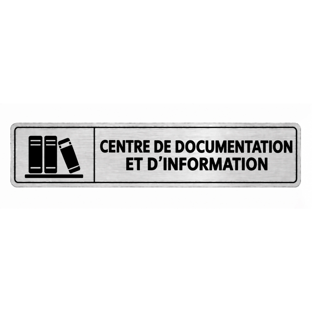 Plaque de porte Centre de Documentation et d’Information PVC argent brossé - signalétique Collège - Immograv