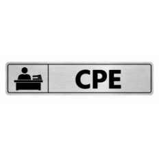 Plaque de porte CPE PVC argent brossé - signalétique Collège - Immograv