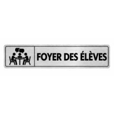 Plaque de porte Foyer des Élèves PVC argent brossé - signalétique Collège - Immograv