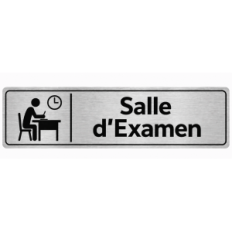 Plaque de porte Salle d’Examen PVC argent brossé - signalétique Collège - Immograv