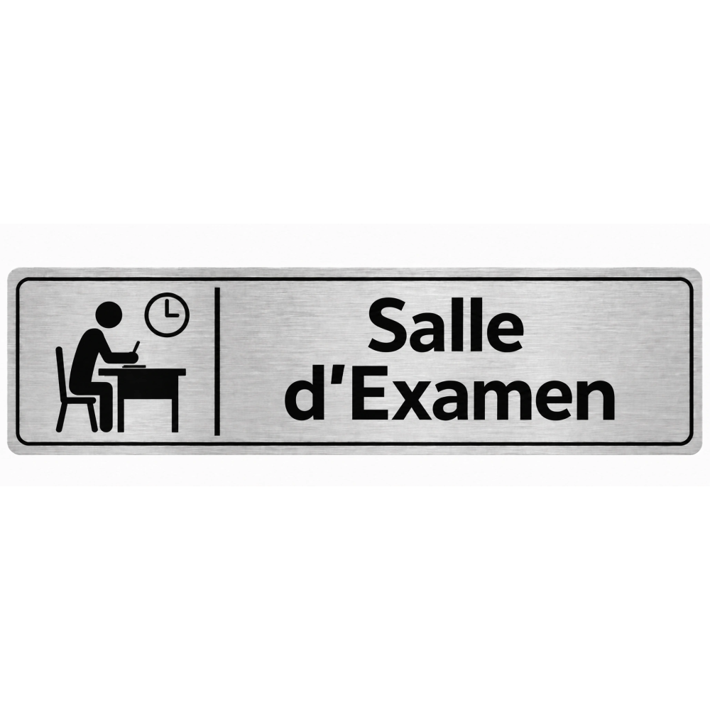 Plaque de porte Salle d’Examen PVC argent brossé - signalétique Collège - Immograv