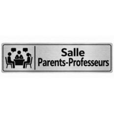 Plaque de porte Salle Parents-Professeurs PVC argent brossé - signalétique Collège - Immograv