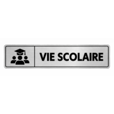 Plaque de porte Vie Scolaire PVC argent brossé - signalétique Collège - Immograv