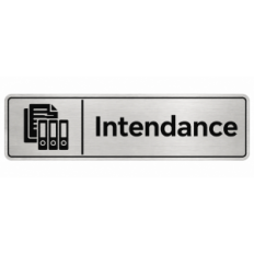 Plaque de porte Intendance PVC argent brossé - signalétique Collège - Immograv