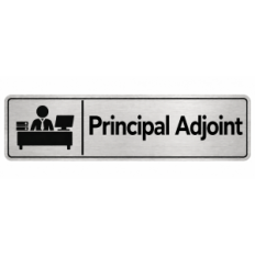 Plaque de porte Principal Adjoint PVC argent brossé - signalétique Collège - Immograv